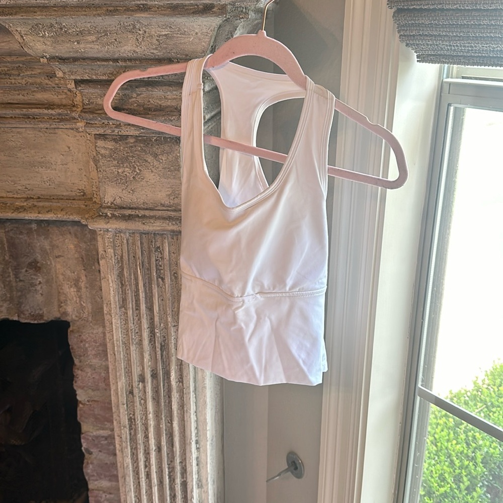 Halara white tank top with cutout in the back, medium